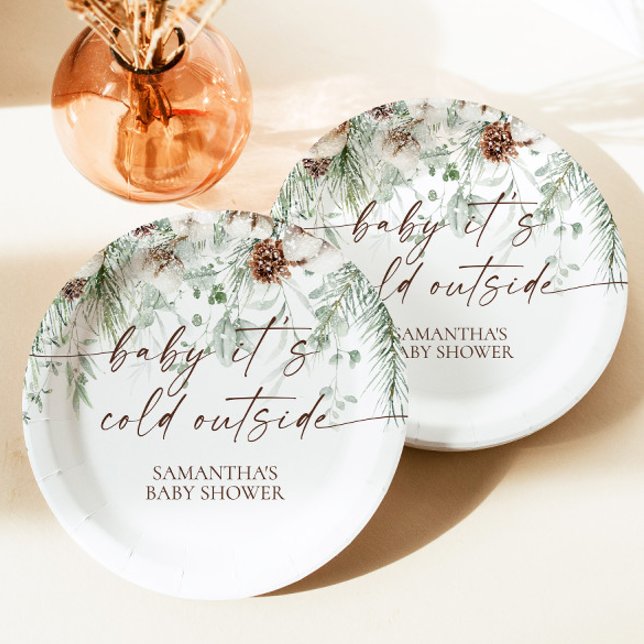 Baby It's Cold Outside Winter Baby Shower Paper Plates (Creator Uploaded)