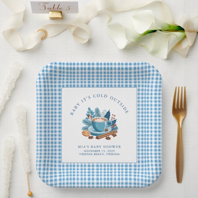 Baby It's Cold Outside Winter Baby Shower  Paper Plates (Wedding)