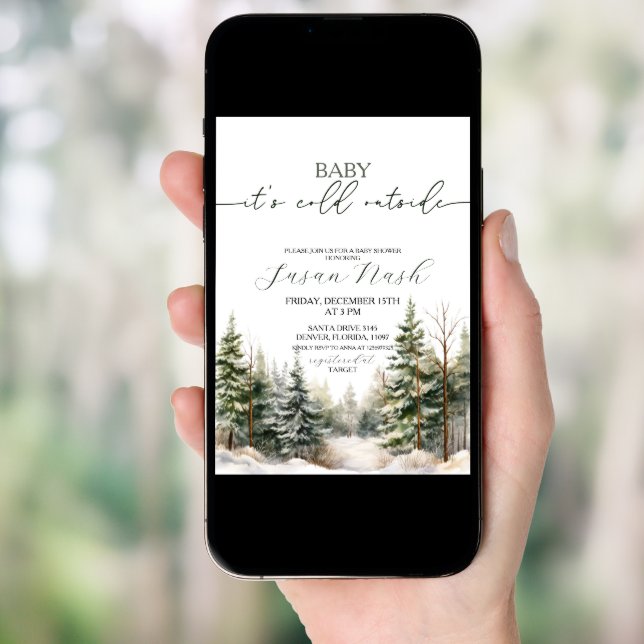 Baby Its Cold Outside Winter Baby Shower Party Invitation (Front Digital)