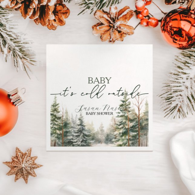 Baby Its Cold Outside Winter Baby Shower Party Napkins (Creator Uploaded)
