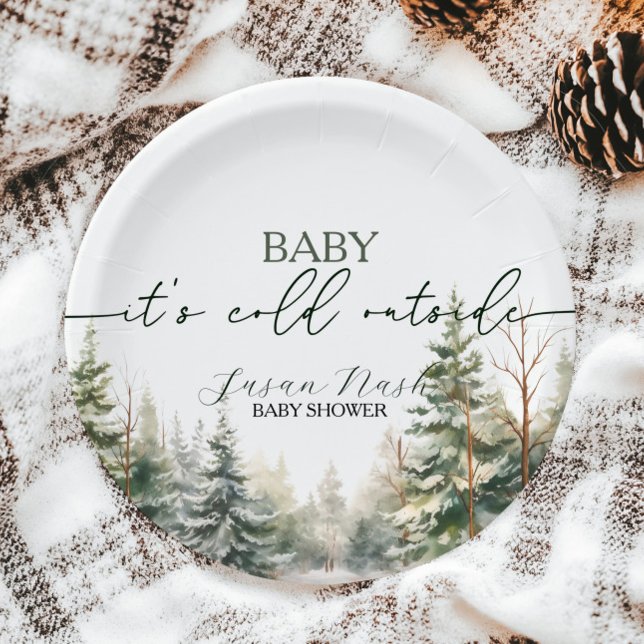 Baby Its Cold Outside Winter Baby Shower Party Paper Plates (Creator Uploaded)