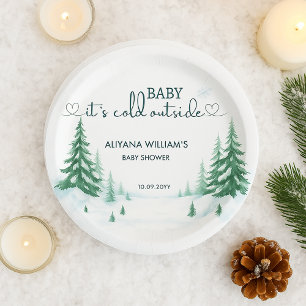 Baby Its Cold Outside Winter Baby Shower Party Paper Plates