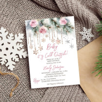 Baby it's cold outside winter baby shower pastel invitation