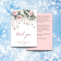 Baby it's cold outside winter baby shower pastel thank you card