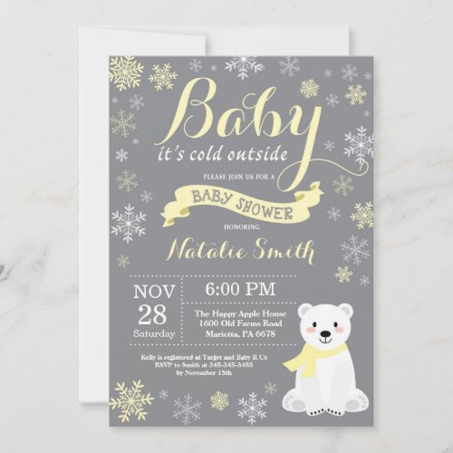 Baby Its Cold Outside Winter Baby Shower Pink Invitation