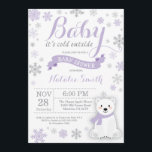 Baby Its Cold Outside Winter Baby Shower Purple Invitation<br><div class="desc">Baby Its Cold Outside Winter Girl Baby Shower Invitation. Girl Baby Shower Invitation. Winter Holiday Baby Shower Invite. Purple and Gray Snowflakes. Polar Bear and White Background. For further customization,  please click the "Customize it" button and use our design tool to modify this template.</div>