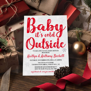 Baby It's Cold Outside Winter Baby Shower Real Foil Invitation