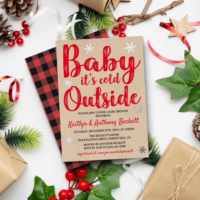 Baby It's Cold Outside Winter Baby Shower Real Foil Invitation (Creator Uploaded)