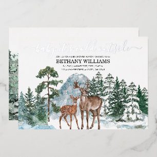 Baby it's cold outside Winter Baby Shower Snow Inv Foil Invitation