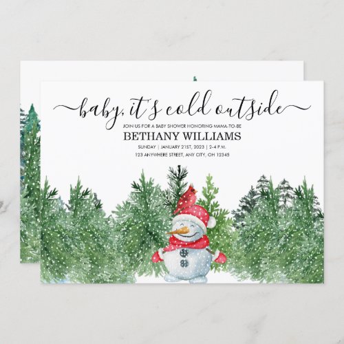 Baby its cold outside Winter Baby Shower Snow Inv Invitation