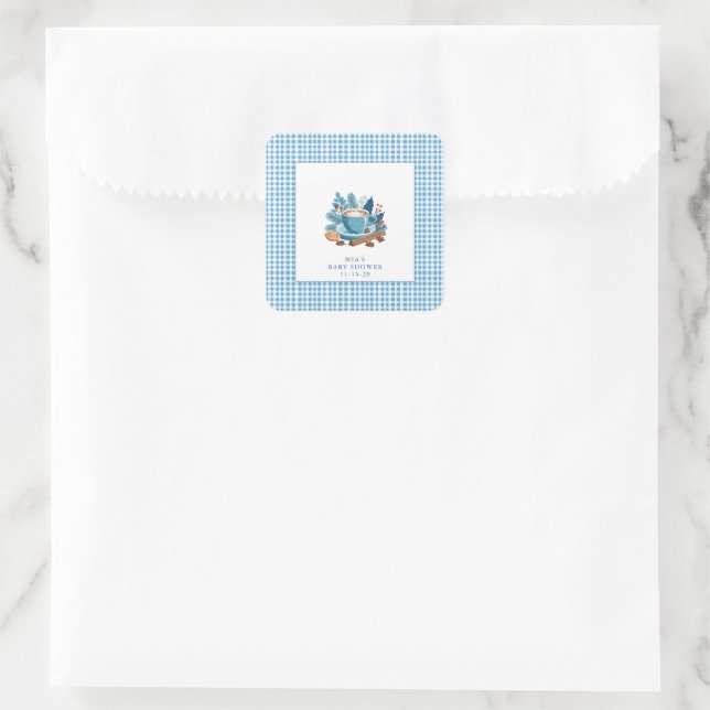 Baby It's Cold Outside Winter Baby Shower  Square Sticker (Bag)