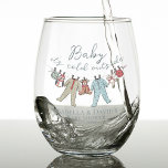 Baby Its Cold Outside Winter Baby Shower Stemless Wine Glass