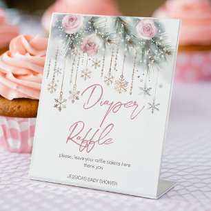 Baby it's cold outside winter baby shower table pedestal sign