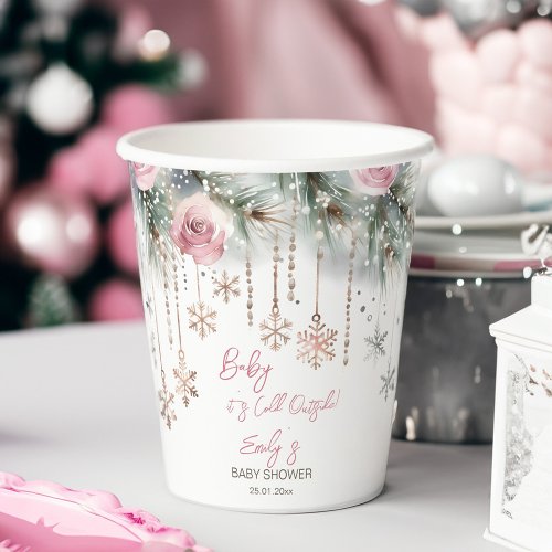 Baby its cold outside winter baby shower tableware paper cups