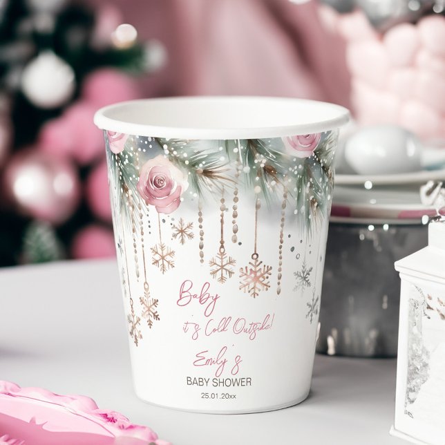 Baby its cold outside winter baby shower tableware paper cups (Creator Uploaded)
