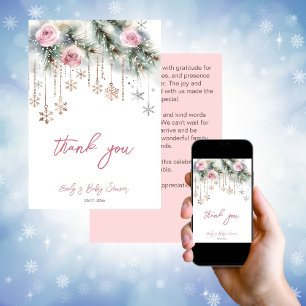 Baby its cold outside winter baby shower thank you invitation