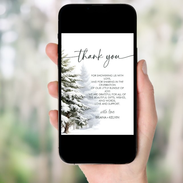 Baby Its Cold Outside Winter Baby Shower Thank You Invitation (Front Digital)