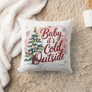 Baby, It's Cold Outside Winter Baby Shower Throw Pillow