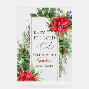 Baby Its Cold Outside Winter Baby Shower Welcome Acrylic Sign
