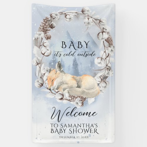 Baby its cold outside Winter Baby Shower welcome  Banner