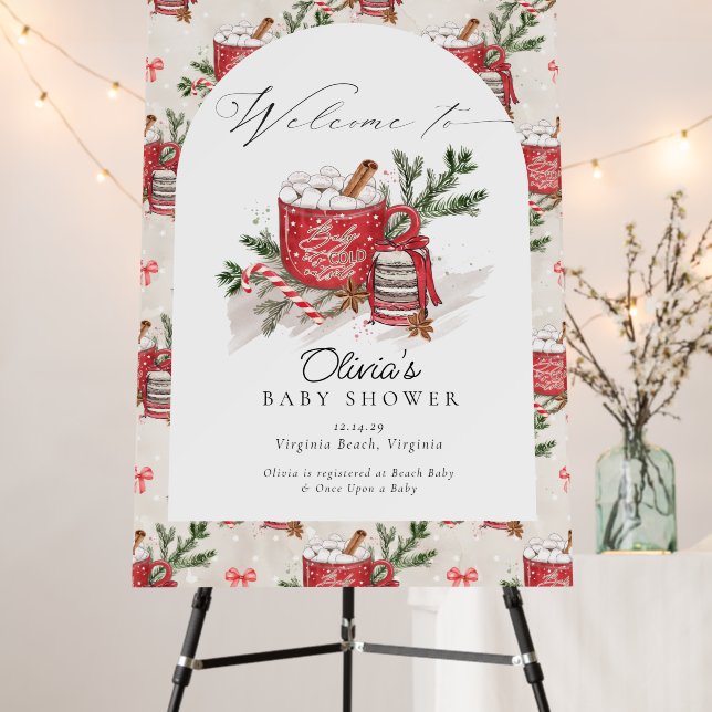 Baby It's Cold Outside Winter Baby Shower Welcome  Foam Board (In Situ (Stand))