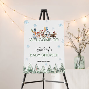 Baby It's Cold Outside Winter Baby Shower Welcome Foam Board