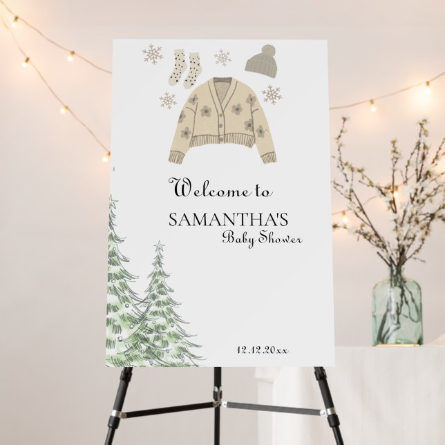Baby It's Cold Outside Winter baby shower welcome Foam Board (In Situ (Stand))