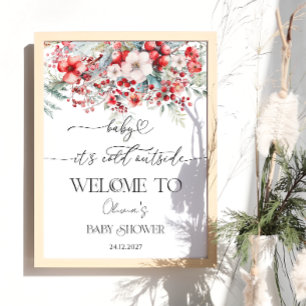 Baby it's Cold Outside Winter Baby Shower Welcome Poster