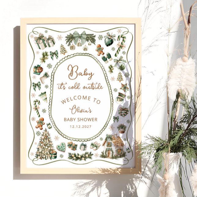 Baby It's Cold Outside Winter Baby Shower Welcome Poster (Creator Uploaded)