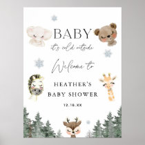 Baby It's Cold Outside Winter Baby Shower Welcome  Poster