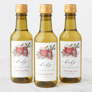 Baby It's Cold Outside Winter Baby Shower Wine Label