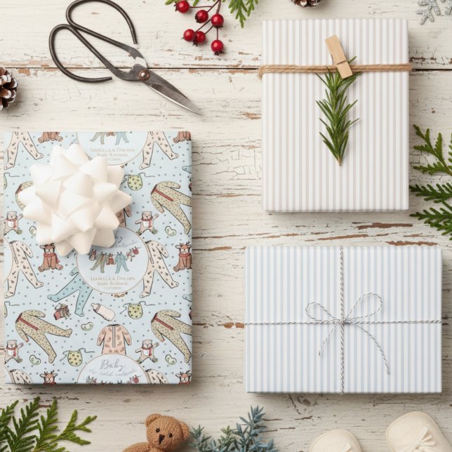 Baby Its Cold Outside Winter Baby Shower Wrapping Paper Sheets (Baby It's Cold Outside Winter Baby Shower Wrapping Paper. Cute Christmas Pattern for Mother to Be)