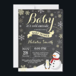 Baby Its Cold Outside Winter Baby Shower Yellow Invitation<br><div class="desc">Baby Its Cold Outside Winter Baby Shower Invitation. Boy or Girl Baby Shower Invitation. Winter Holiday Baby Shower Invite. Yellow and White Snowflakes. Snowman and Chalkboard Background. For further customization,  please click the "Customize it" button and use our design tool to modify this template.</div>