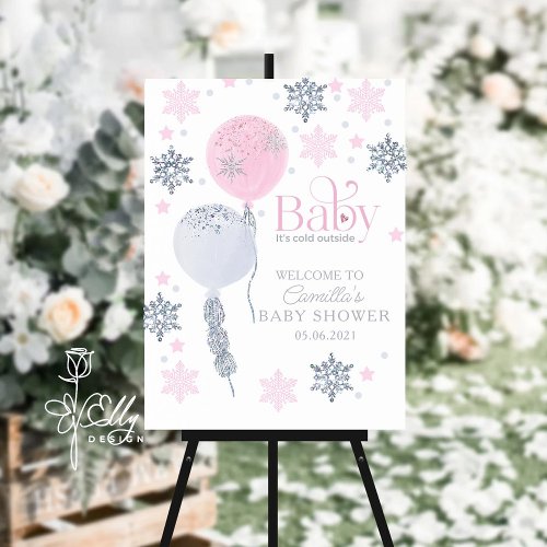 Baby Its Cold Outside Winter Balloons Baby Shower Foam Board
