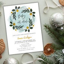 Baby Its Cold Outside Winter Blue Gold Baby Shower