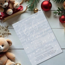 Baby It's Cold Outside Winter Boy Baby Shower Foil Invitation