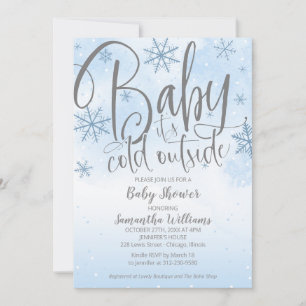 Baby It's Cold Outside Winter Boy Baby Shower Invi Invitation