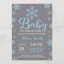 Baby Its Cold Outside Winter Boy Baby Shower Invitation