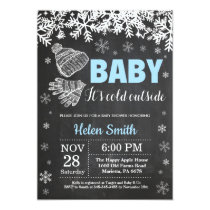 Baby its Cold Outside Winter Boy Baby Shower Invitation