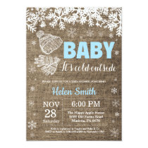 Baby its Cold Outside Winter Boy Baby Shower Invitation