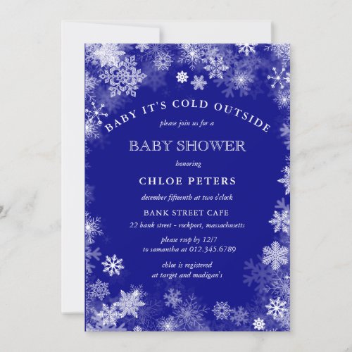 Baby Its Cold Outside Winter Boy Baby Shower Invitation