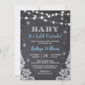 Baby It's Cold Outside Winter Boy Baby Shower Invitation (Front)