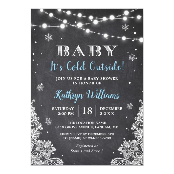 baby it's cold outside baby shower invites