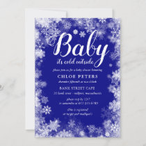 Baby It's Cold Outside Winter Boy Baby Shower Invitation