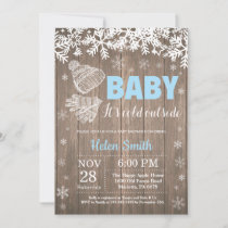 Baby its Cold Outside Winter Boy Baby Shower Invitation