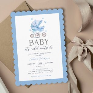Baby it's Cold Outside Winter Boy Baby Shower Invitation