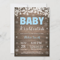 Baby its Cold Outside Winter Boy Baby Shower Invitation