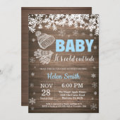 Baby its Cold Outside Winter Boy Baby Shower Invitation (Front/Back)
