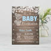Baby its Cold Outside Winter Boy Baby Shower Invitation (Standing Front)