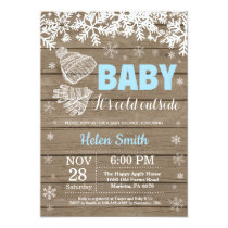 Baby its Cold Outside Winter Boy Baby Shower Invitation